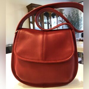 Vintage Coach Red Leather Ergo Small Flap #9034 with Hangtag in Great Condition